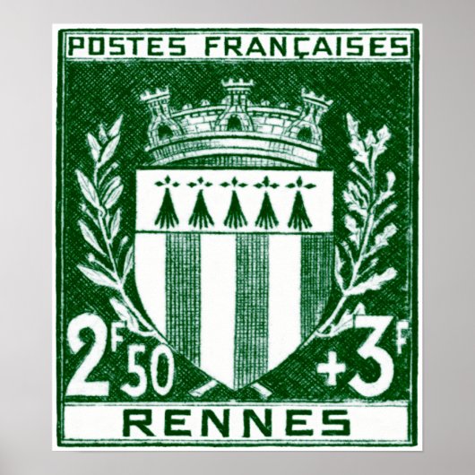  Wapen van Rennes, Frankrijk Poster (Voorkant)