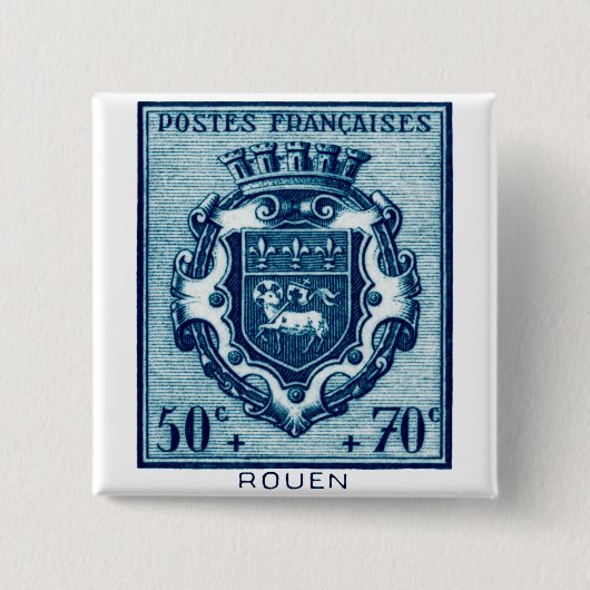  Wapen van Rennes, Frankrijk Vierkante Button 5,1 Cm (Voorkant)