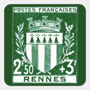 Wapen van Rennes, Frankrijk Vierkante Sticker