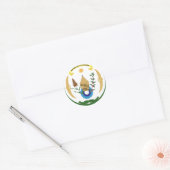 Wapen van Rwanda Ronde Sticker (Envelop)