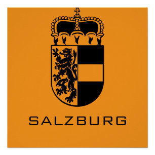 Wapen van Salzburg Monochrome Kunst Perfect Poster