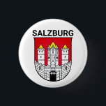 wapen van Salzburg - OOSTENRIJK Ronde Button 3,2 Cm<br><div class="desc">Het historische centrum van Salzburg - Altstadt - is beroemd om zijn barokarchitectuur en is een van de best bewaarde stadscentra ten noorden van de Alpen.</div>