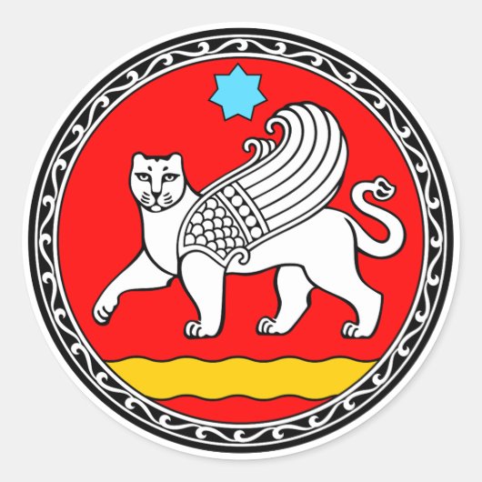 Wapen van Samarkand, Oezbekistan Ronde Sticker (Voorkant)