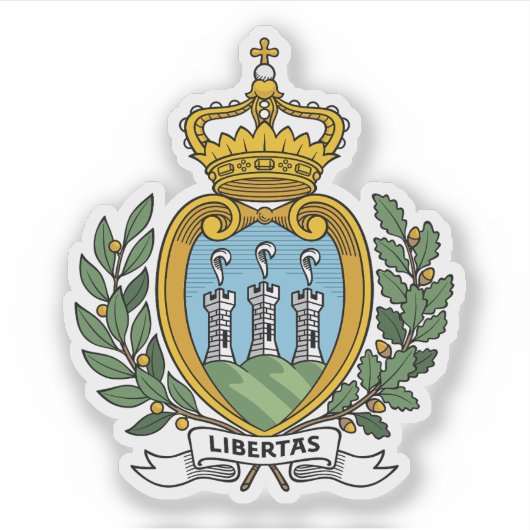 Wapen van San Marino Sticker (Voorkant)