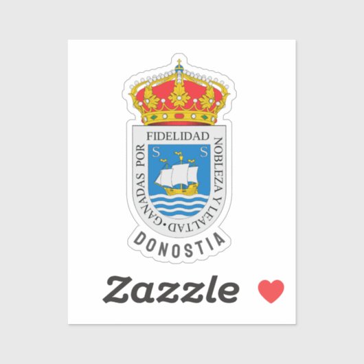 Wapen van San Sebastián, Gipuzkoa - ESP Sticker (Vel)