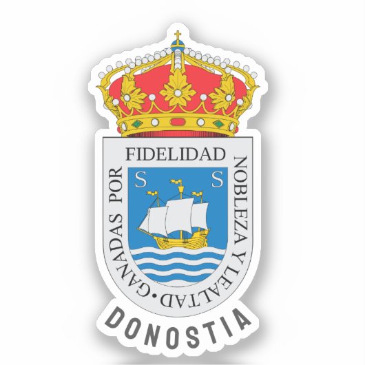 Wapen van San Sebastián, Gipuzkoa - ESP Sticker (Voorkant)