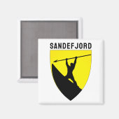 Wapen van Sandefjord, Noorwegen Magneet (Voorkant / Achterkant)