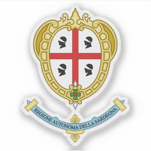 Wapen van Sardegna, Italië Sticker (Voorkant)