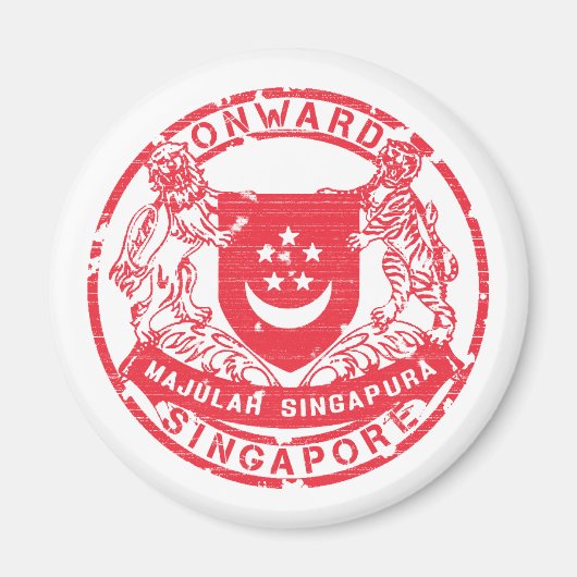 Wapen van Singapore Magneet (Voorkant)