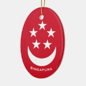 Wapen van Singapore met toegevoegde naam Keramisch Ornament (Links)