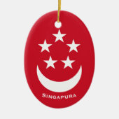 Wapen van Singapore met toegevoegde naam Keramisch Ornament (Voorkant)