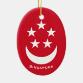 Wapen van Singapore met toegevoegde naam Keramisch Ornament (Achterkant)