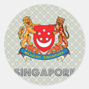 Wapen van Singapore Ronde Sticker