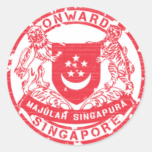 Wapen van Singapore Ronde Sticker