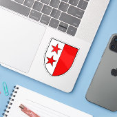 Wapen van Sion, Zwitserland Sticker (Laptop met iPhone)