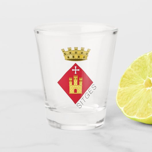 Wapen van Sitges, Catalonië (ESP) Shot Glas (Voorkant)