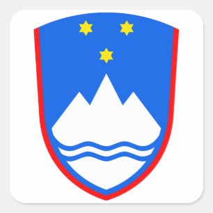 Wapen van Slovenië Vierkante Sticker