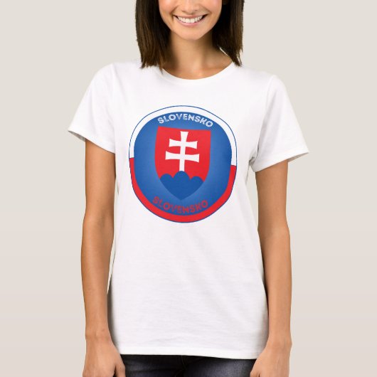 Wapen van Slowakije Cirkelvorm T-shirt (Voorkant)