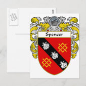 Wapen van Spencer/familiewapen (gemanteld) Briefkaart (Voorkant / Achterkant)