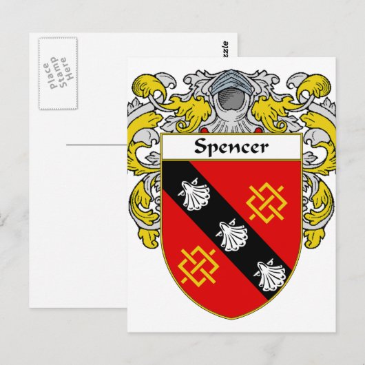 Wapen van Spencer/familiewapen (gemanteld) Briefkaart (Voorkant / Achterkant)