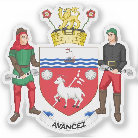 Wapen van St. John's, Newfoundland en Labrador, Ca Sticker (Voorkant)