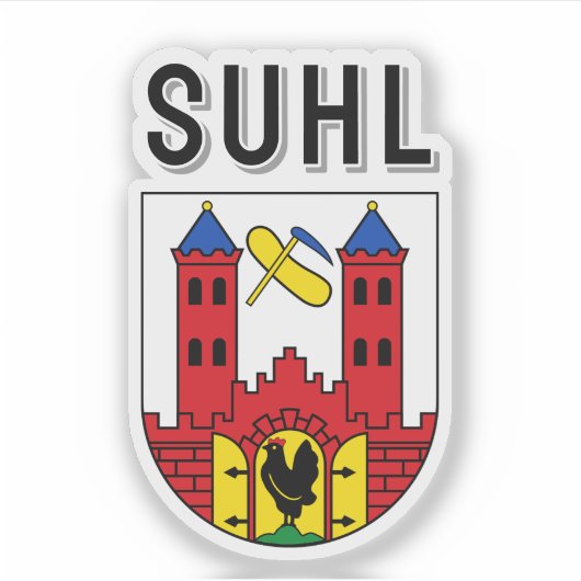 Wapen van Suhl, Duitsland Sticker (Voorkant)