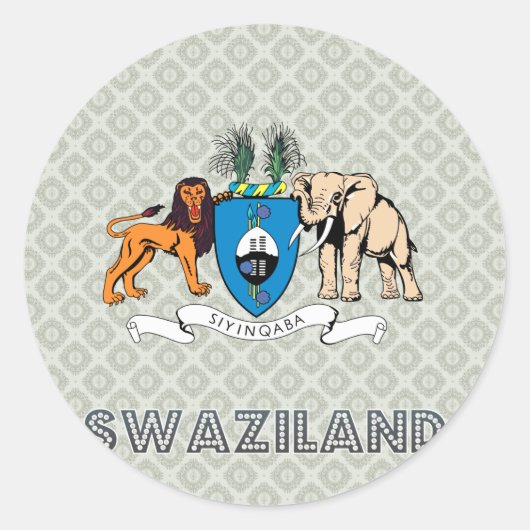 Wapen van Swaziland Ronde Sticker (Voorkant)
