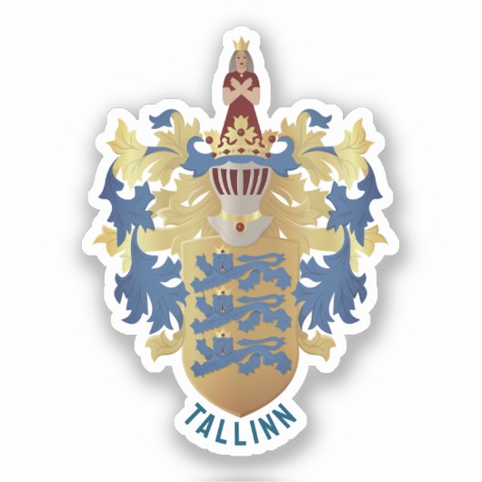 Wapen van Tallinn - ESTLAND Sticker (Voorkant)