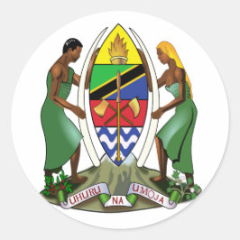 Wapen van Tanzania Ronde Sticker