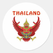 wapen van thailand ronde sticker (Voorkant)