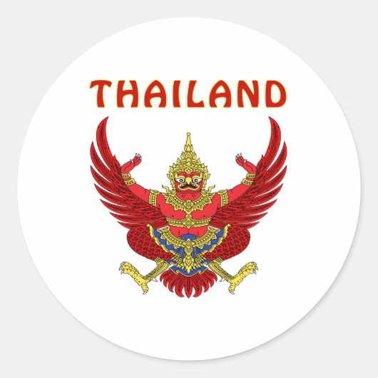 wapen van thailand ronde sticker (Voorkant)