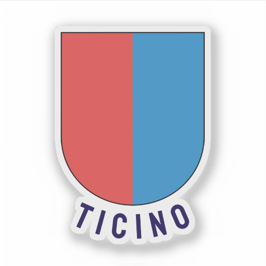 Wapen van Ticino, Zwitserland Sticker (Voorkant)