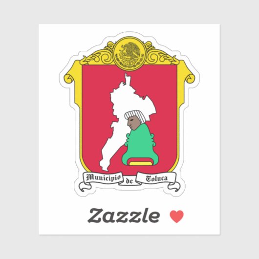 Wapen van Toluca de Lerdo, Mexico Sticker (Vel)