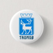 Wapen van Tromsø, NOORWEGEN Ronde Button 3,2 Cm (Voorkant)