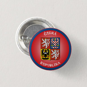 Wapen van Tsjechië Cirkelvorm Ronde Button 3,2 Cm