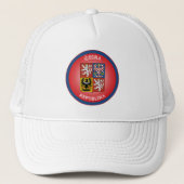 Wapen van Tsjechië Cirkelvorm  Trucker Pet (Voorkant)