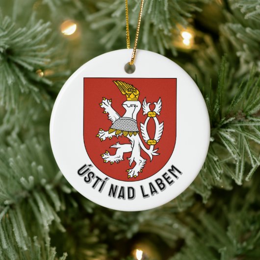 Wapen van Ústí nad Labem, Tsjechië Keramisch Ornament (Boom)