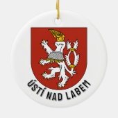 Wapen van Ústí nad Labem, Tsjechië Keramisch Ornament (Achterkant)