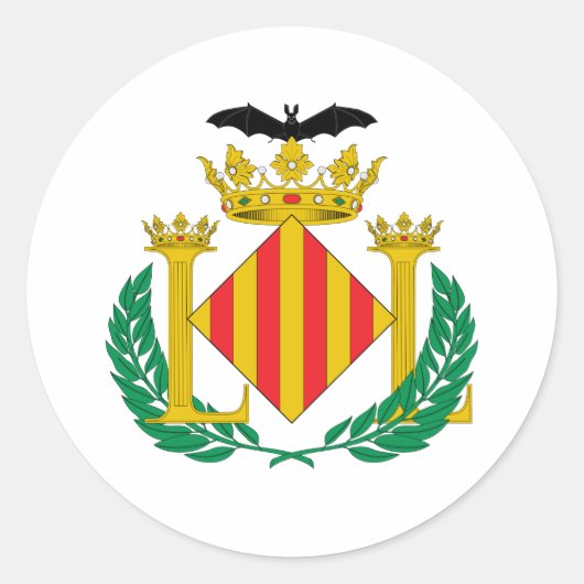 wapen van valencia ronde sticker (Voorkant)