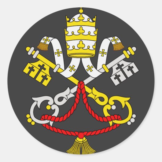 Wapen van Vaticaanstad Ronde Sticker (Voorkant)