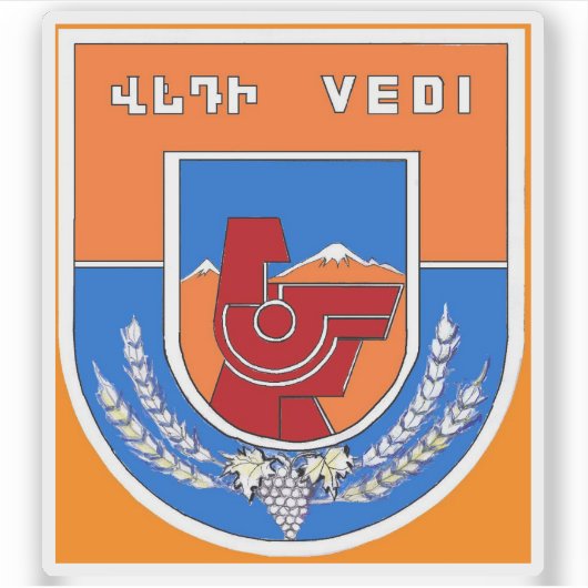 Wapen van Vedi, Republiek Armenië Sticker (Voorkant)