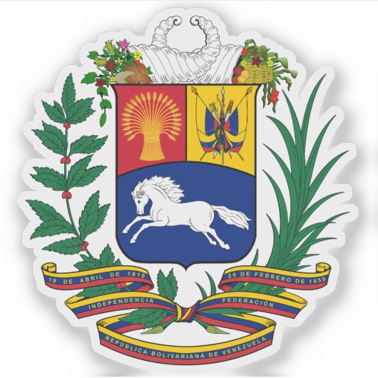 Wapen van Venezuela Sticker (Voorkant)
