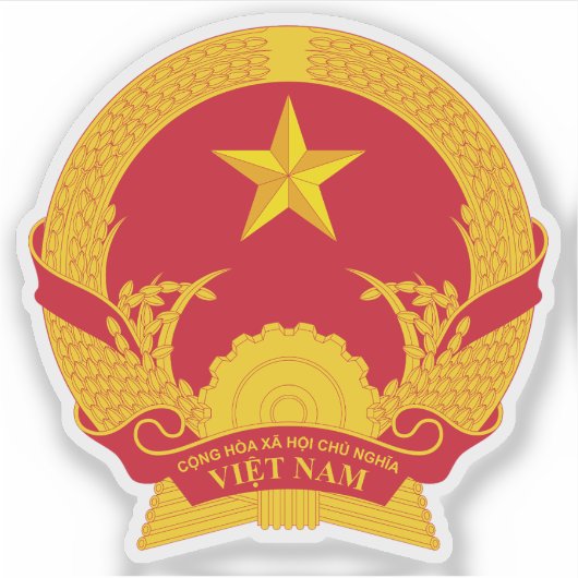 Wapen van Vietnam Sticker (Voorkant)