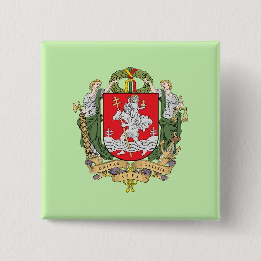 Wapen van Vilnius, Litouwen Knop Vierkante Button 5,1 Cm (Voorkant)