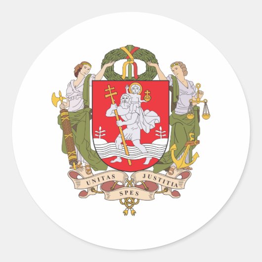 wapen van vilnius ronde sticker (Voorkant)