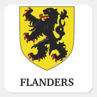 Wapen van Vlaanderen Heraldische Leeuw Vierkante Sticker