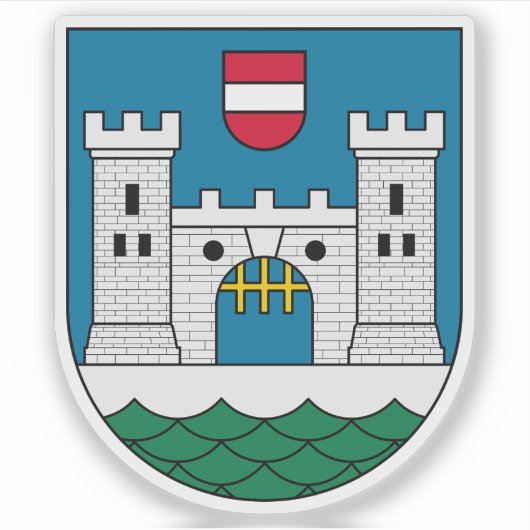 Wapen van Wels, Oostenrijk Sticker (Voorkant)