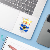 Wapen van West Maas en Waal, Nederland Sticker (Laptop met iPhone)