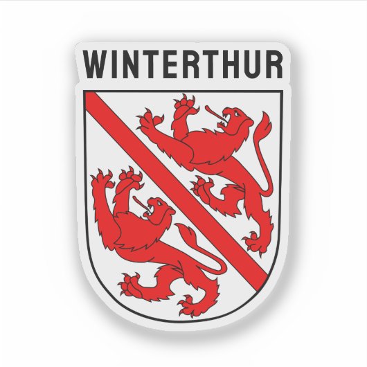 Wapen van Winterthur, Zwitserland Sticker (Voorkant)