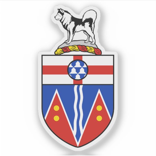 Wapen van Yukon provincie, Canada Sticker (Voorkant)